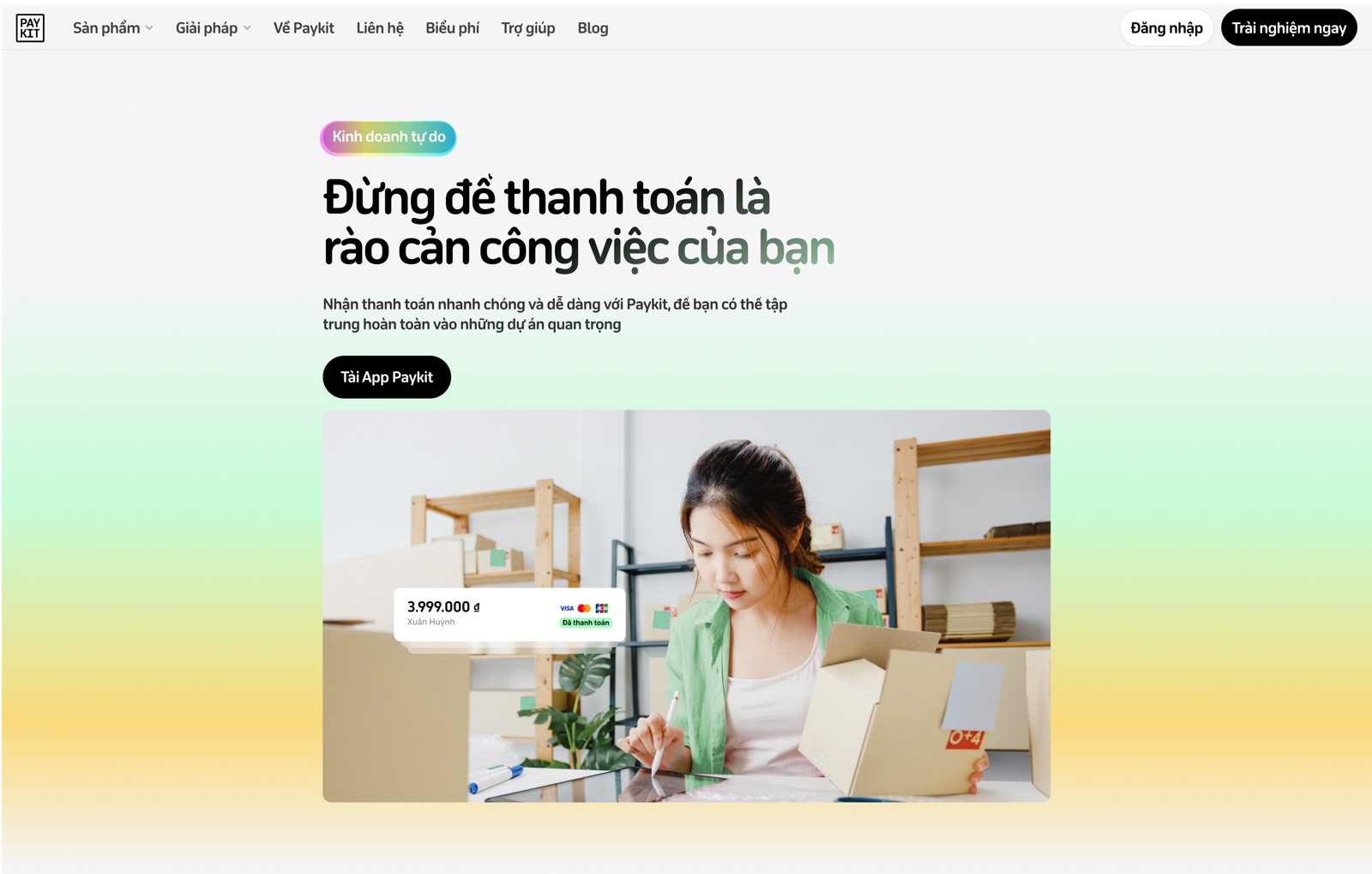 Paykit’s merchant-facing website