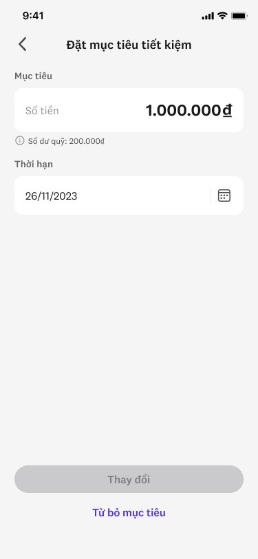 Savings goal with a target and a deadline